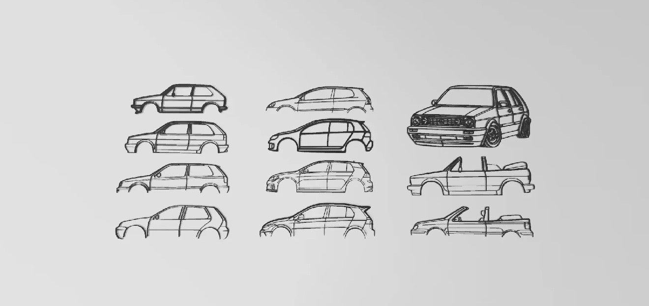 Wandbild VW Golf Sammlung